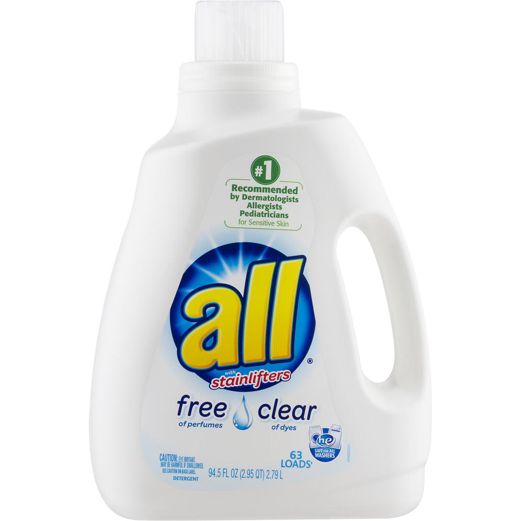 All With Stainlifters Free & Clear Detergent 94.5 FL OZ